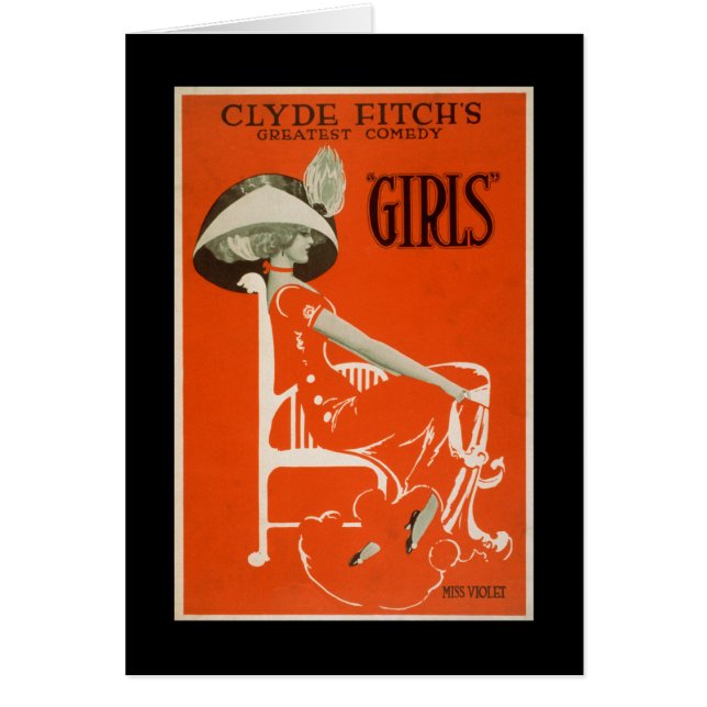 Clyde Fitch Underbarare komedi, "Girls" teater 2 Hälsningskort (Framsidan)