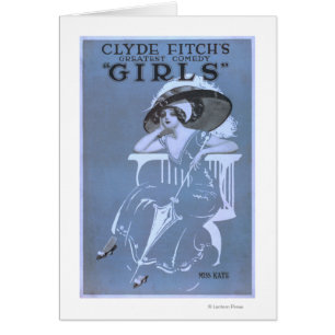 Clyde Fitch Underbarare komedi, "Girls"-teater Hälsningskort