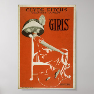 Clyde Fitch underbarare komedi Vintage affisch