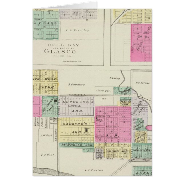 Clyde, Glasco, Jamestown, Kansas Hälsningskort (Framsidan)