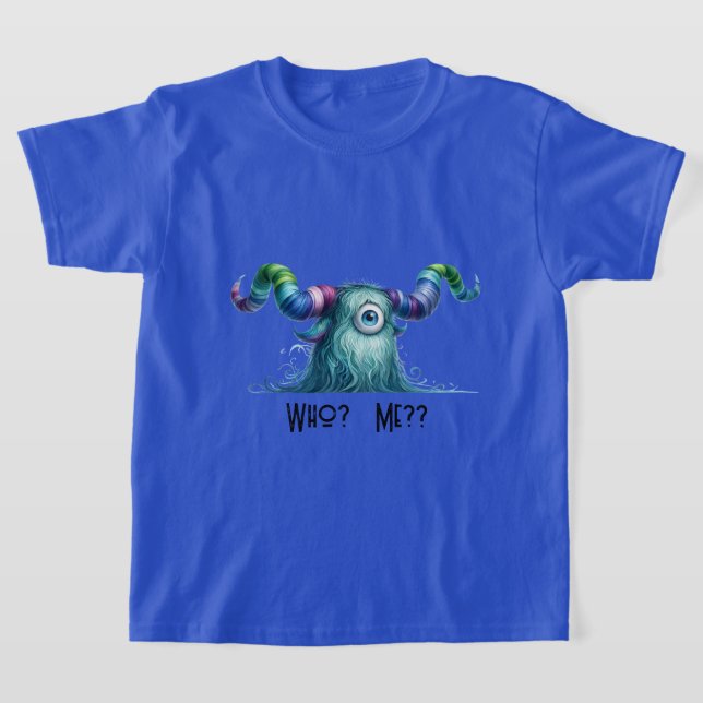 Clyde - One-eyed Worried Monster - Anpassningsbar  T Shirt (Laydown)