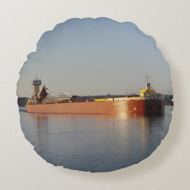 Clyde S. VanEnkevort & Erie Trader round-kudde Rund Kudde (Framsidan)