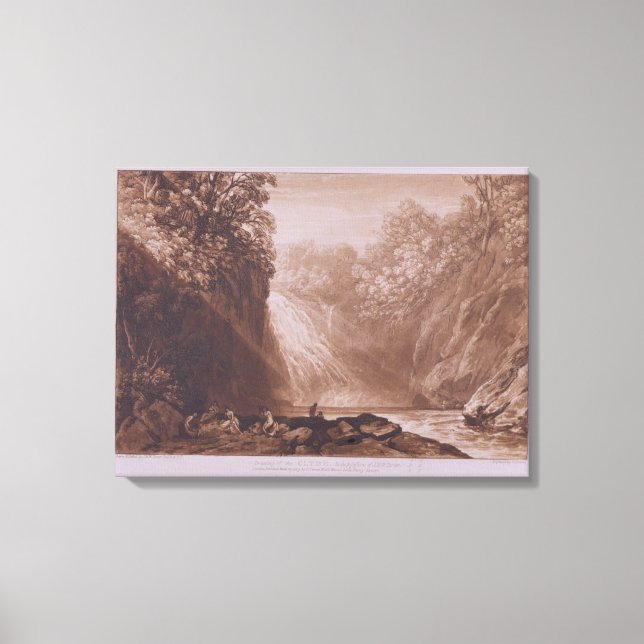 Clydes fall, graverat av Charles Turner Canvastryck (Framsida)