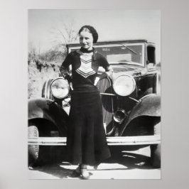 CLYDE's PARTNER BONNIE PARKER STREJKAS A POSE 1934 Poster