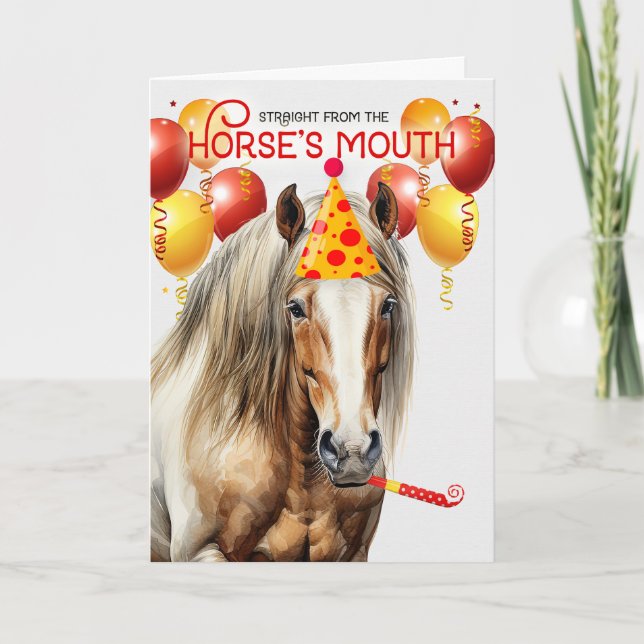 Clydesdale Chestnut Draft Horse Funny Birthday Kort (Framsida)