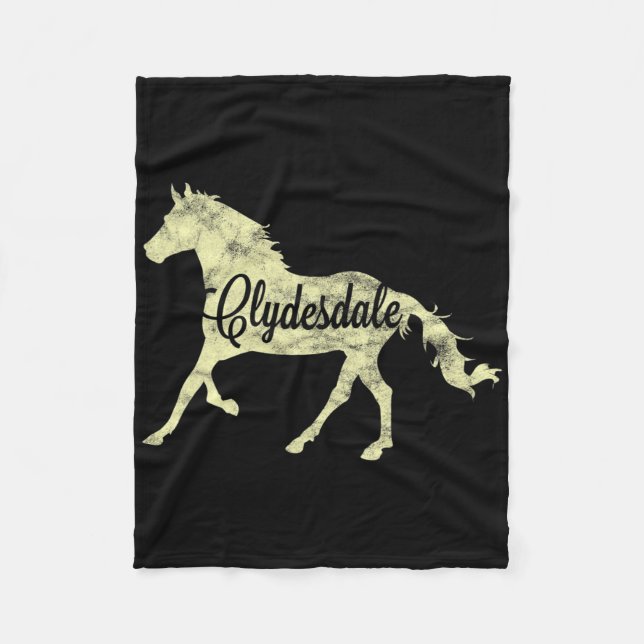 Clydesdale Draft Horse Pun  Gift Fleecefilt (Framsidan)