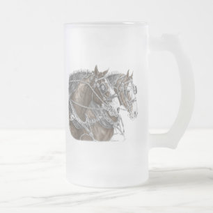 Clydesdale Draft Horse Team Frostat Ölglas