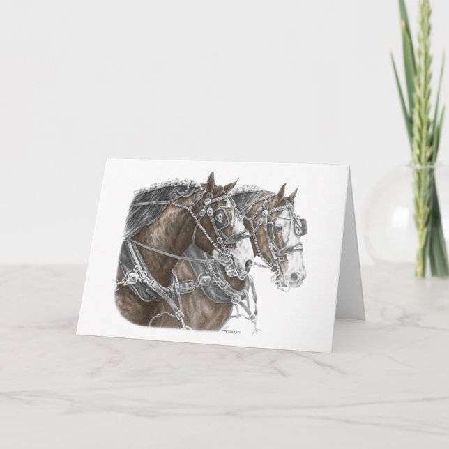 Clydesdale Draft Horse Team Kort (Framsida)