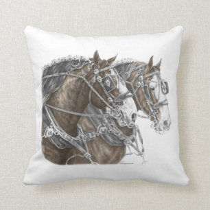 Clydesdale Draft Horse Team Kudde