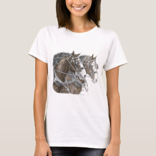 Clydesdale Draft Horse Team Tee