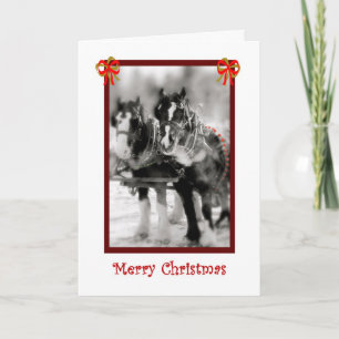 Clydesdale Draft Horses, God jul Helgkort