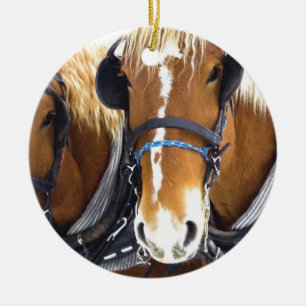 Clydesdale formulerar hästprydnaden julgransprydnad keramik