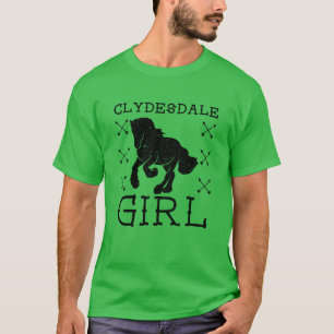 Clydesdale Girl Horse Equestrian Scottish Horse fu T Shirt