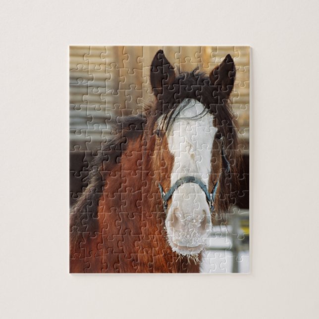 Clydesdale häst pussel (Vertikal)