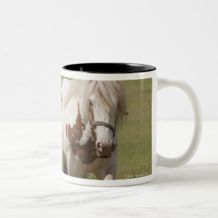 Clydesdale hästar i ett fält, Northumberland, Två-Tonad Mugg