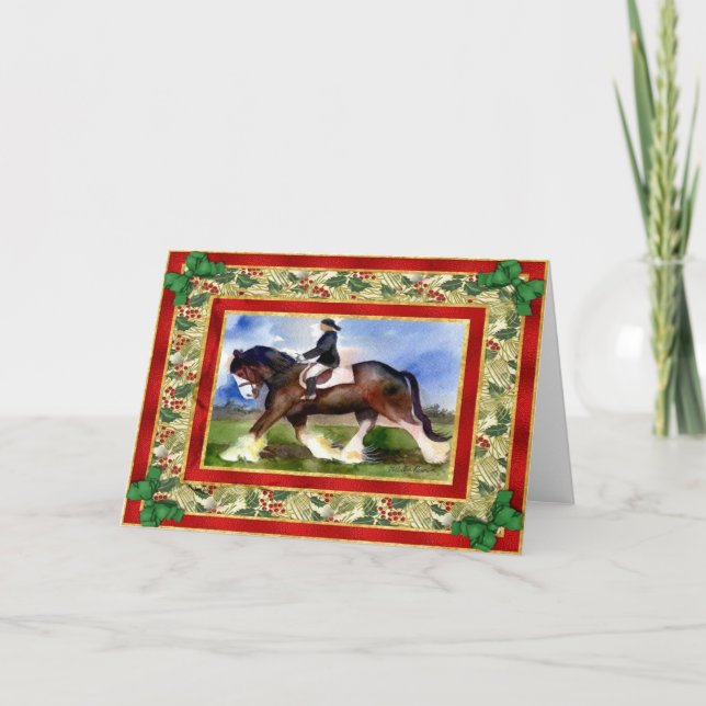 Clydesdale Horse Blank julkort Helgkort (Framsida)
