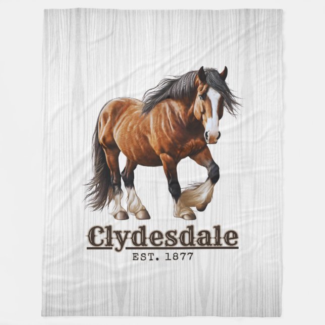 Clydesdale Horse Blanket Fleecefilt (Framsidan)