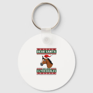 Clydesdale Horse Christmas Ugly Xmas Sweater Eques Nyckelring
