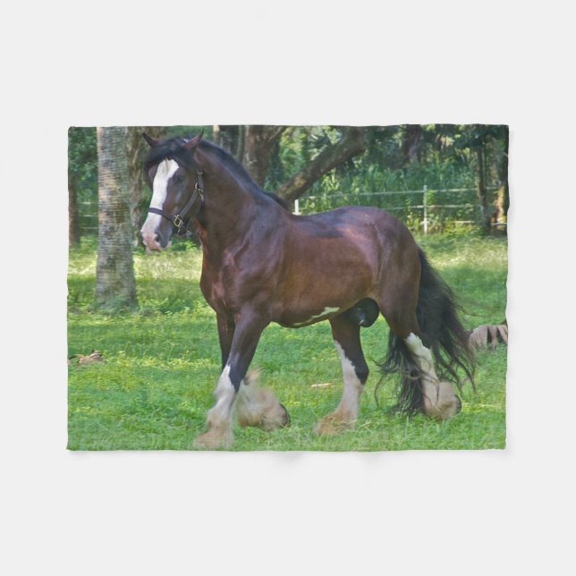 Clydesdale Horse Fleecefilt (Framsidan (Horisontell))