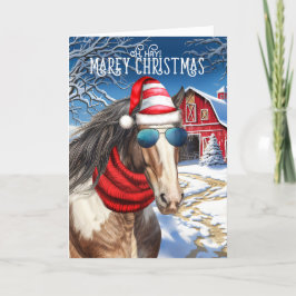 Clydesdale Horse Funny MAREy jul Helgkort