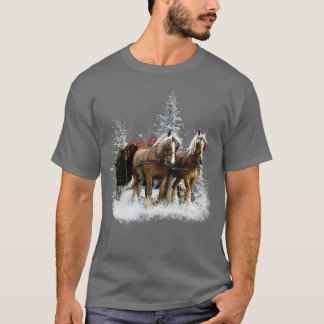 Clydesdale Horses i snö jul T Shirt