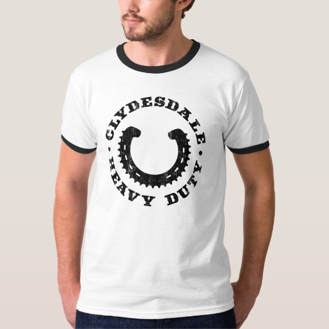 Clydesdale MTB "tung" logotyputslagsplats T-shirt (Framsida)