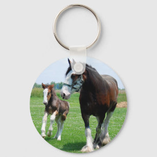 Clydesdale och ungsto nyckelring