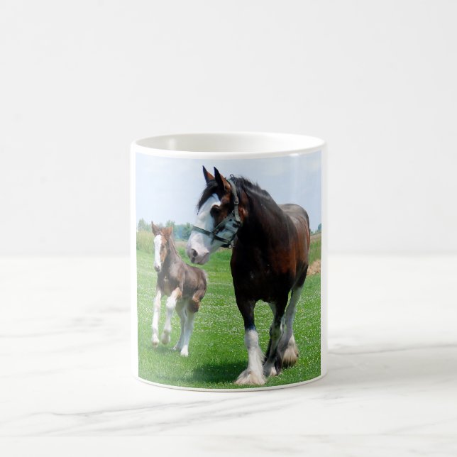 Clydesdale och ungstomugg kaffemugg (Center)