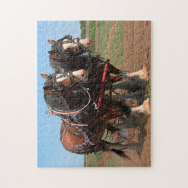 Clydesdale Plowing Horses. Pussel
