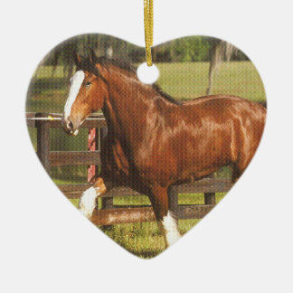 Clydesdale prydnad julgransprydnad keramik