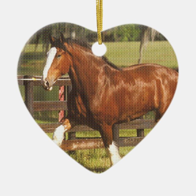 Clydesdale prydnad julgransprydnad keramik (Framsidan)