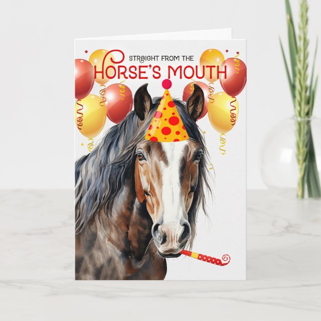 Clydesdale Sable Draft Horse Funny Birthday Kort (Framsida)