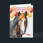 Clydesdale Sable Draft Horse Funny Birthday Kort<br><div class="desc">Den här vackra färgaden har en födelsedagseftermiddag på sinnet med festlig gult och röda ballonger och tillbehör till party,  perfekt till Clydesdale-hästälskaren.</div>