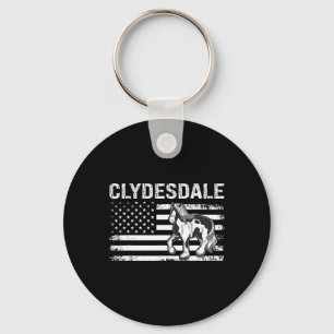 Clydesdale USA flagga Equestrian Horse Breed Women Nyckelring