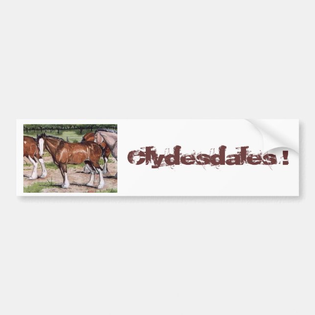 Clydesdales härskar hästkonst bildekal (Framsidan)