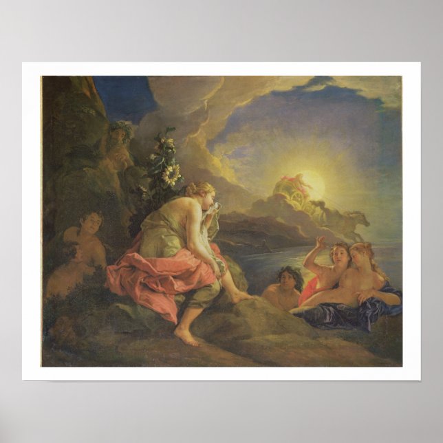 Clytie Transformerad till en solros, 1688 (olja på Poster (Framsidan)