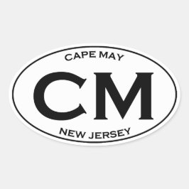 CM - Cape May New Jersey Oval Logo Ovalt Klistermärke