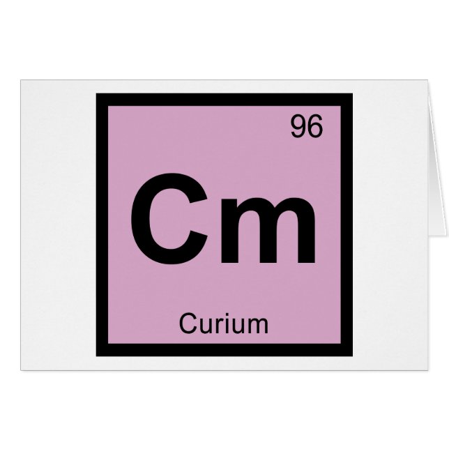 Cm - Curium kemi periodiska systemet symbol Hälsningskort (Framsidan Horizontal)