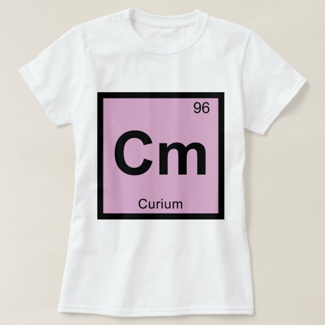 Cm - Curium kemi periodiska systemet symbol Tee (Design framsida)