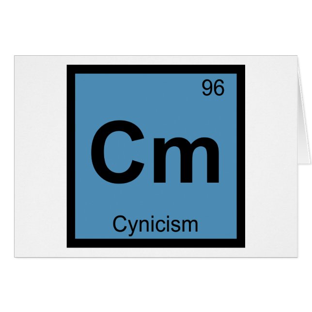 Cm - Kynism Filosofi Kemisymbol Hälsningskort (Framsidan Horizontal)