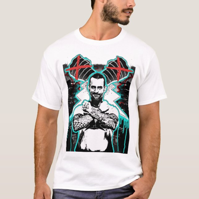 Cm Punk T-ShirtCM PUNK 'X' (BADART) T Shirt (Framsida)