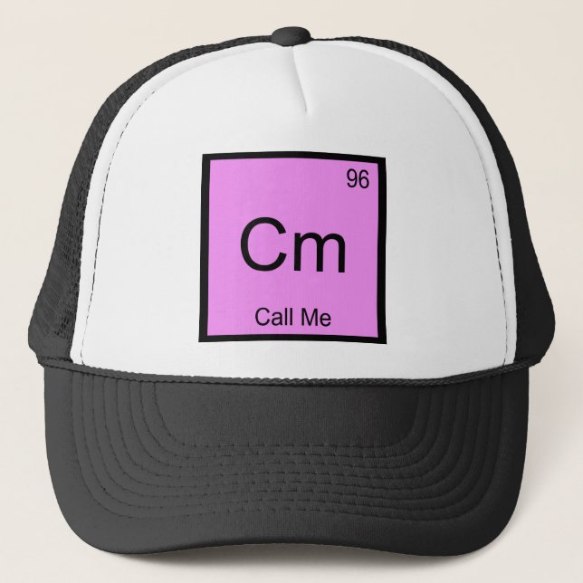 Cm - Ring mig Kemiskt element Symbol Telefon T Keps (Framsida)