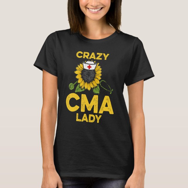 CMA Auktoriserad Medical Assistant Dam Assisting T Shirt (Framsida)