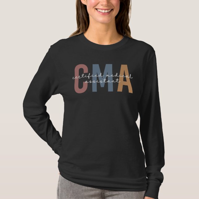 CMA Auktoriserad Medical Assistant T Shirt (Framsida)