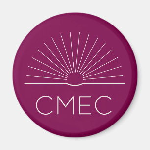 CMEC Fridge Magnet - djupt rött med vit logotyp