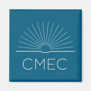 CMEC Fridge Magnet - kvadrat, turkos med vitt