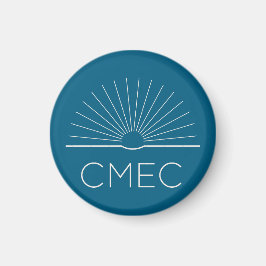 CMEC Fridge Magnet - turkos med vit logotyp