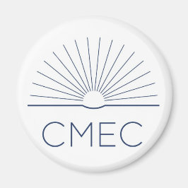 CMEC Fridge Magnet - vit med marin logotyp