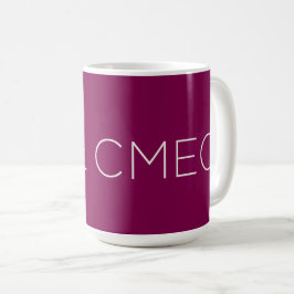 CMEC-kaffe Mugg - 15 oz, djupt rött med vitt