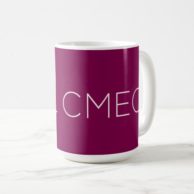 CMEC-kaffe Mugg - 15 oz, djupt rött med vitt (Framsida höger)